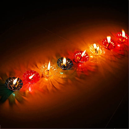 Floating Transparent Multi Shape Reflection Diya 12Pcs