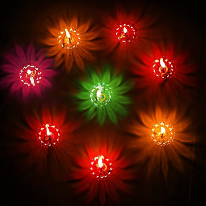 Floating Transparent Multi Shape Reflection Diya 12Pcs