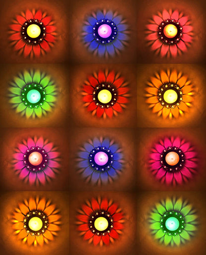 Floating Transparent Multi Shape Reflection Diya 12Pcs